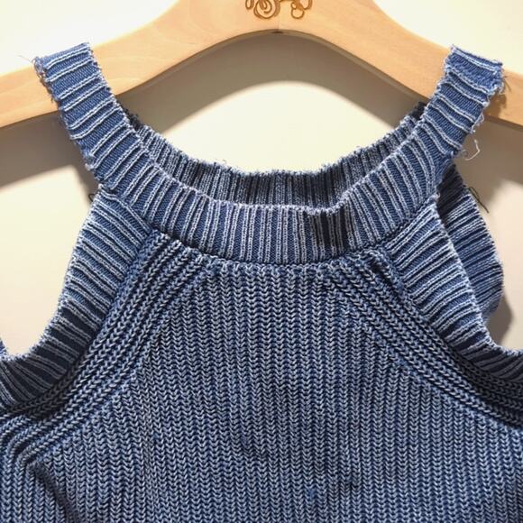 Free People Catch A Glimpse Balloon Sleeve Cold Shoulder Top Women's Size S - Picture 6 of 8